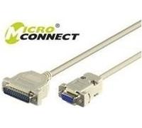 Microconnect DB-9/DB-25 M/F 3m - Câble série (gris, 3 m, DB-9, DB-25, mâle/femelle, gris)