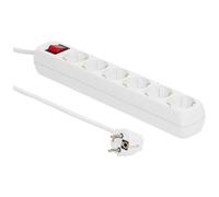 MicroConnect Bloc multiprise électrique 6 prises Schuko avec interrupteur et sécurité enfants, Câble 1.8 mètres, Blanc