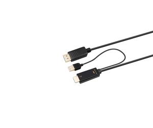 Microconnect HDMI-DP-CON2 câble vidéo et adaptateur 2 m DisplayPort Noir