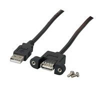 EFB Elektronik K5291SW.0,5V2 : Câble USB 2.0 A Mâle / A Femelle Noir 0.5m, Débit 480 Mbit/s (0.48 Gbit/s)