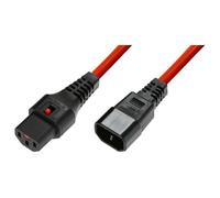 Microconnect MC-C13C14LOCK-2.5MR câble électrique Rouge 2,5 m Coupleur C13 Coupleur C14