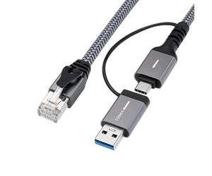 Microconnect MC-RJ45USBC-05 changeur de genre de câble USB-A / USB-C RJ45 Noir