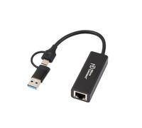 Microconnect MC-USBACNET1G changeur de genre de câble USB C RJ-45 Noir
