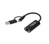 Microconnect MC-USBACNET2.5G changeur de genre de câble USB C RJ-45 Noir