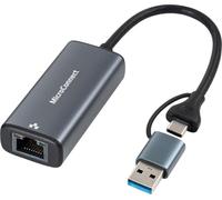 Microconnect MC-USBACNET2.5G Commutateur de genre pour câble USB USB C RJ-45 Noir