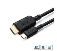 MicroConnect - Câble adaptateur - 24 pin USB-C mâle pour HDMI mâle - 2 m - noir