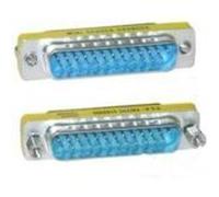Microconnect MOD2525 Adaptateur de câble - Adaptateur pour câble (DB25, DB25, Bleu, Acier Inoxydable, mâle/mâle)