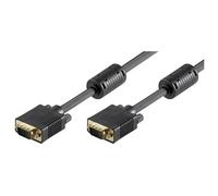 MicroConnect - Câble VGA SVGA Full HD 5m, résolution 1920x1080, double blindage, connecteurs plaqués or, avec noyaux de ferrite