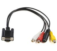 Microconnect MONGGSV câble vidéo et adaptateur 0,3 m VGA (D-Sub) RCA + S-Video Noir