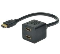 MicroConnect - Répartiteur HDMI - liaison double - HDMI femelle pour HDMI mâle - 20 cm - noir - passif