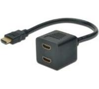 MicroConnect - Répartiteur HDMI - liaison double - HDMI femelle pour HDMI mâle - 20 cm - noir - passif