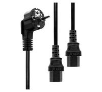 Microconnect PE011318 câble électrique Noir 1,8 m Prise d'alimentation type E+F Coupleur 2 x C13