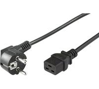 MicroConnect Power Cord CEE 7/7 - C19 3m Angled Schuko - C19 H05VV-F3x1mm2 CU, Male-Female