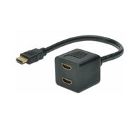 MicroConnect - Répartiteur HDMI - liaison double - HDMI femelle pour HDMI mâle - 20 cm - noir - passif