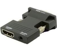 MicroConnect - Adaptateur HDMI - HDMI femelle pour HD-15 (VGA), mini jack stéréo - noir - vis moletées