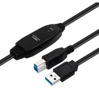 MicroConnect USB 3.2 Gen 1 A-B 10m M-M Active cable, Black, USB3.0AB10B