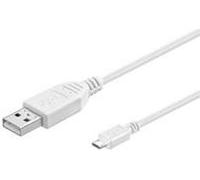 MicroConnect - USB A/Micro USB B Kabel, 2.0 Stecker, 3 m, Farbe weiß