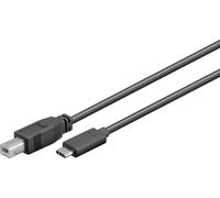 Microconnect USB3.1C2B1, 1 m, USB C, USB B, USB 2.0, mâle/mâle, noir