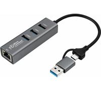 Microconnect USBHUB-RJ45-2IN1 Concentrateur d'interface USB 3.2 Gen 1 (3.1 Gen 1) Type-A 5000 Mbit/s Noir (USBHUB-RJ45-2IN1)