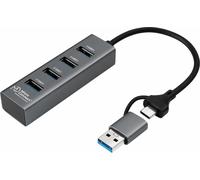 Microconnect USBHUB4-2IN1 Concentrateur d'interface USB 3.2 Gen 1 (3.1 Gen 1) Type-A 5000 Mbit/s Noir (USBHUB4-2IN1)