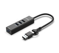 Microconnect USBHUB4-2IN1 hub & concentrateur USB 3.2 Gen 1 (3.1 Gen 1) Type-A 5000 Mbit/s Noir