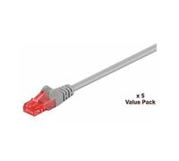 MicroConnect Value Pack - Cordon de raccordement - RJ-45 (M) pour RJ-45 (M) - 15 m - UTP - CAT 6 - démarré, bloqué - gris (pack de 5)
