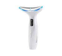 Microcurrent Neck Beauty Device - Neck Lifting Massager | Ńeck Remover | 450mAh Rechargeable, 3 Microcurrent Gears, 3 Vibration Gears, 45°C Constant Hot Compress, Red/Blue/Violet Light