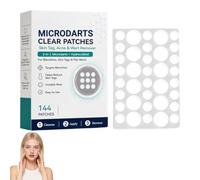 Microdart Acne Patches with Hydrocolloid Technology, 144 Count Invisible Spot Patches for Face & Body, Thin Clear Blemish Cover for Women & Men, Multi-Size Overnight Skin Care Patches(1 box)