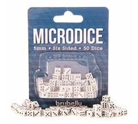 Microdice - Lot de 50 minuscules dés de jeu D6 à 6 faces de 5 mm - Coffret cadeau fantaisie geek pour joueurs de table, soirées casino, jeux de guerre, jeux de société et compteurs d'apprentissage des