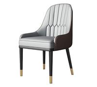 Microfiber Leather Dining Chairs with Carbon Steel Legs for Kitchen Office Living Room Bedroom - Light Gray Accent Chairs
