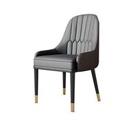 Microfiber Leather Dining Chairs with Carbon Steel Legs for Office Living Room Dining Room Bedroom - Dark Gray Coffee Finish