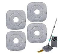 Microfiber Mop Head Refills - 4 pièces de rechange Square Brush Scrub Pad, réutilisable Machine Washable Material Design, Wet Dry Cleaning | Clean Pads For Hardwood Floor Care Kitchen Bathroom Tile R