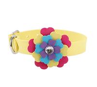 Microfiber Pet Dog Cat Collar Collier de Formation de Chien avec pétale coloré (Jaune)