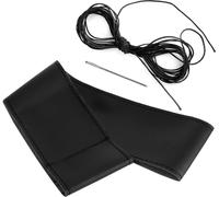 Microfibre -cuir -couvre volant universel bricolage -couture -accessoires intérieurs 38 cm/15inblack