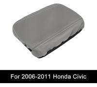 Microfibre Cuir Voiture Centre Console Couvercle Accoudoir Couverture Peau Gris pour Honda Civic 06-11