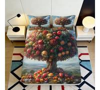 Microfibre Douce Arbre Fruité Drap-Housse Impression 3D Couverture de Lit Récolte Décor Chambre Cadeau Maison 90x200x25cm