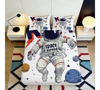 Microfibre Douce Astronaut Universe Drap-Housse Impression 3D Space Planet protège-Matelas Cadeau décoration Chambre invités 90x200x25cm
