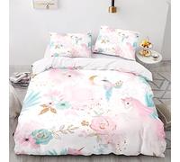 BIJOOT Microfibre Douce Parure De Lit Licorne Housse De Couette 140200 140X200 Cm Housse De Couette 3D avec 2 Taies d'oreiller 65X65Cm Impression 3D