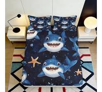 Microfibre Douce Requin Océan Drap Housse 3D imprimé Étoile de mer Protection Matelas pour Chambre Cadeau Facile d'entretien 90x200x25cm