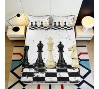 Microfibre Doux Chess Board Fitted Sheet 3D Printed King Queen Bed Cover pour Cadeau Maison Mariage Anniversaire 90x200x25cm
