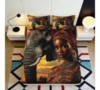 Microfibre Doux imprimé 3D Élément Africain Fitted Sheet Tribal Sunset Bed Cover pour Cadeau Maison Chambre Nouvel Appartement 90x200x25cm