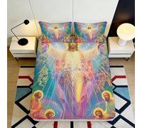 Microfibre Doux Jésus Sacré Ange Drap Housse 3D Printed Couleur Art Matelas Protection Cadeaux Maison Mariage 90x200x25cm