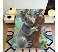 Microfibre Doux Koala Arbre Drap-Housse 3D Imprimé Décoratif Housse de Matelas pour Cadeau Maison Mariage Anniversaire 90x200x25cm