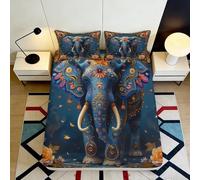 Microfibre Doux Motif éléphant Fitted Sheet 3D Printed Housse de Matelas pour Cadeau Maison Mariage Anniversaire décoration 90x200x25cm