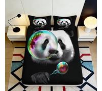 Microfibre Doux Noir Blanc Panda Bubble Drap Housse 3D Printed Protection Matelas Décoration Chambre Cadeau Maison 90x200x25cm
