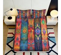 Microfibre Doux Patchwork bohème Drap-Housse Impression 3D Mandala coloré Couvre-Matelas Cadeau Maison Chambre 90x200x25cm
