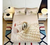 Microfibre Drap Housse Serpent, Entretien Facile, Protection Matelas, Impression 3D Printed, Cadeau Pendaison crémaillère, Chambre d’Amis, Anti-poussière 140x200x25cm