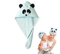 Microfibre Serviette Cheveux pour enfants Serviette Cheveux Sechage Rapide Super Absorbante avec Bouton Turban à cheveux pour filles avec impression d'animaux pour 0 à 9 ans cheveux longs et épais