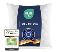 Microfibre Taie d'oreiller 80 x 80 cm matelassé microfibre allergikergeeignet Coussin surpiqué
