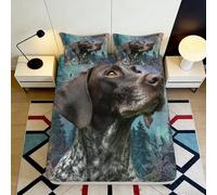 Microfibre Toucher dou Housse de Matelas 3D Printed, Braque Allemand, Décor Chambre, Résistant, Couverture de lit, Cadeau Pendaison de crémaillère, Anniversaire, Facile d'entretien 120x200x25cm